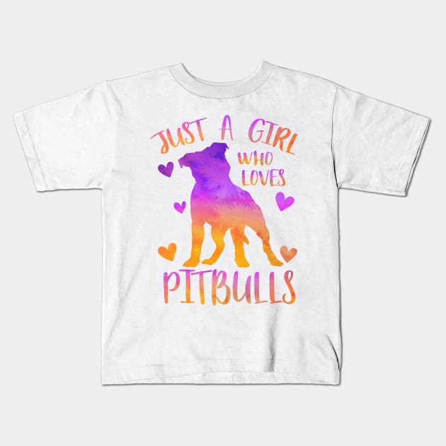 Just a girl who loves pitbulls Kids T-Shirt by PrettyPittieShop